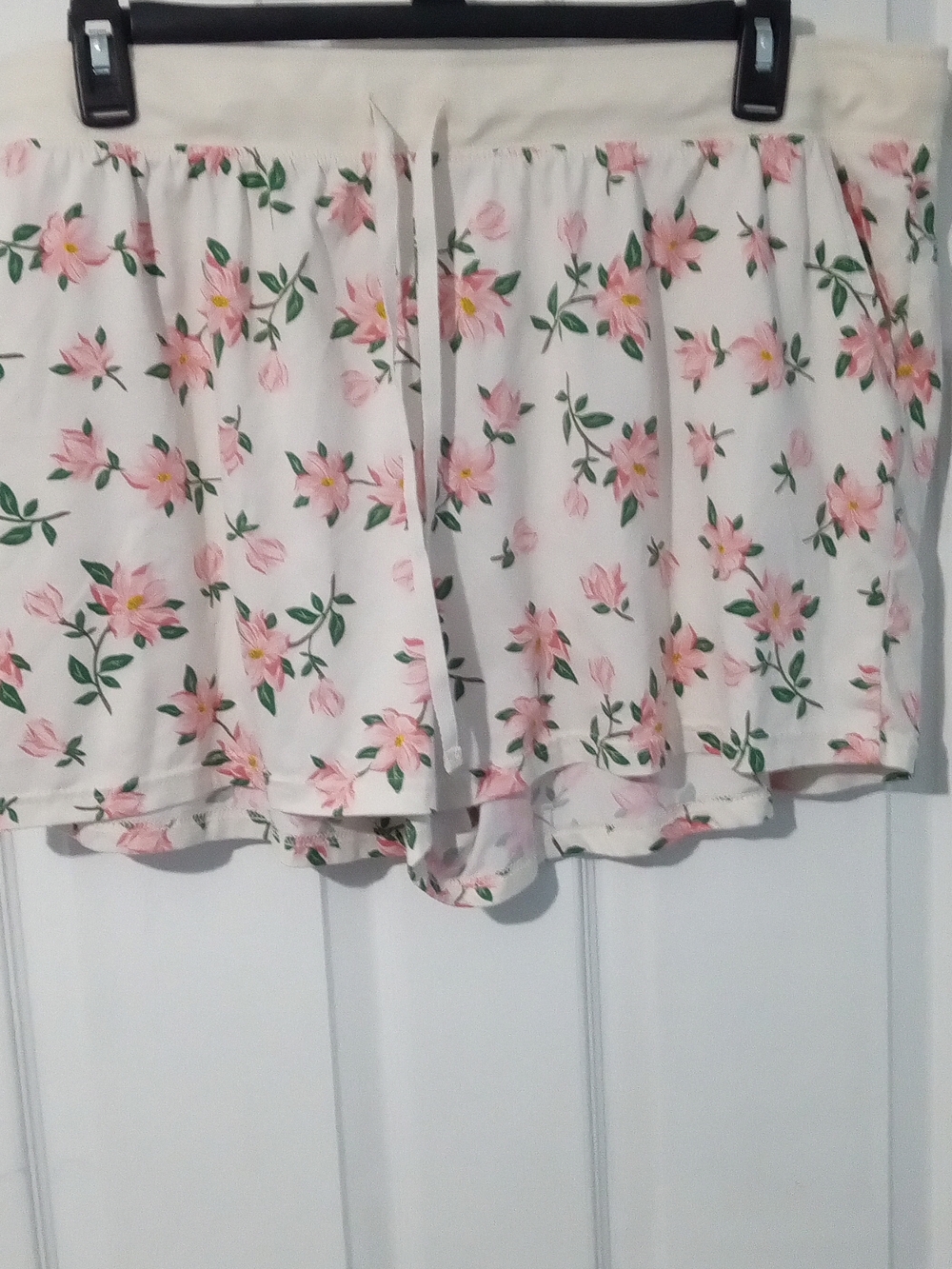Draper James Cream Floral Pajama Shorts with Pink Flowers